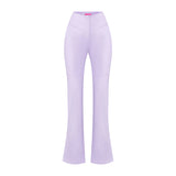 Lilac Dahlia Parlak Vegan Deri Pantolon
