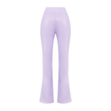 Lilac Dahlia Parlak Vegan Deri Pantolon
