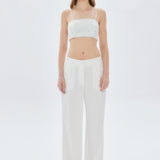 Lucerne Beyaz Payetli Askılı Crop Top