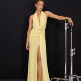 Blaze Pastel Sarı Maxi Elbise