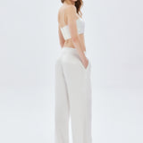 Lucerne Beyaz Payetli Askılı Crop Top