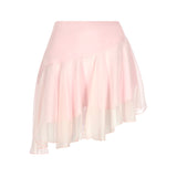 Lotus Volanlı Pudra Pembe Mini Etek