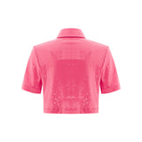 Kai Pembe Payetli Crop Gömlek