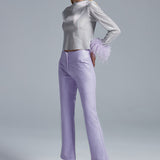 Lilac Dahlia Parlak Vegan Deri Pantolon