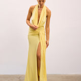 Blaze Pastel Sarı Maxi Elbise