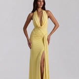 Blaze Pastel Sarı Maxi Elbise