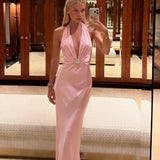 Cleo Powder Pudra Pembe Maxi Davet Elbisesi