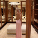 Cleo Powder Pudra Pembe Maxi Davet Elbisesi