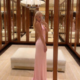 Cleo Powder Pudra Pembe Maxi Davet Elbisesi