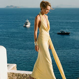 Blaze Pastel Sarı Maxi Elbise