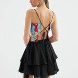 Swirl Flounce Mini Skirt