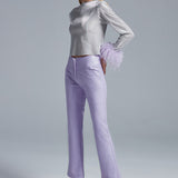 Lilac Dahlia Shiny Vegan Leather Trousers