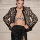 Edie Leopar Üstü Şeffaf Payetli Blazer